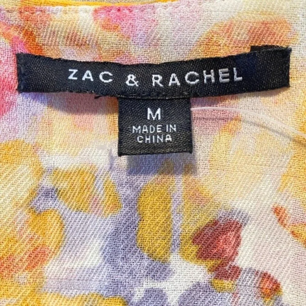 Zac & Rachel Floral Watercolor Print Layered Popover Cami Size Med